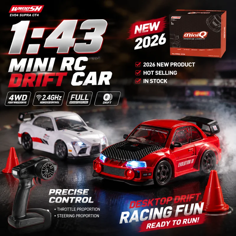 New 2026 Hot 1/43 Remote Control Car Mini Egg Car Four-Wheel Drive Drift Car Half Proportional Entry-Level Model Racing Toy Gift