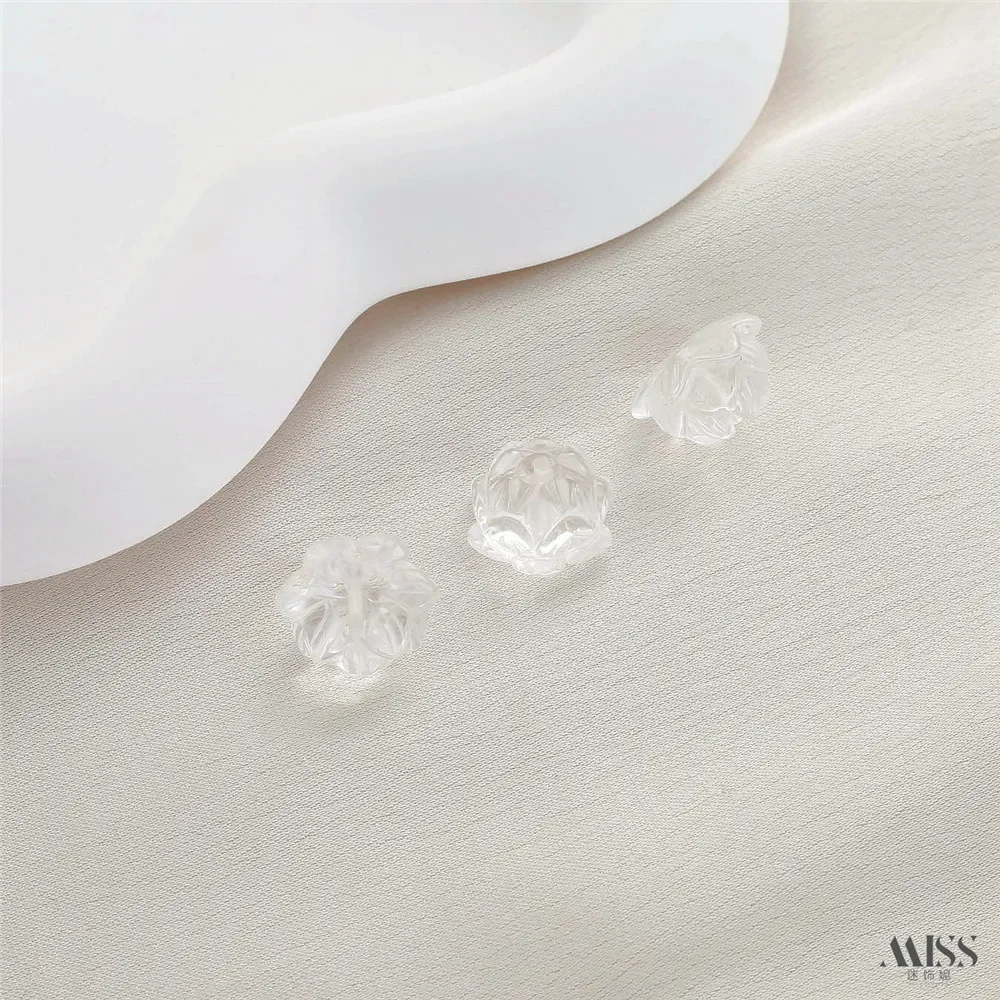 Natural White Crystal Peach Heart Three-dimensional Lotus Angel Wings Heart Meridian Round Bead Diy Bracelet Accessories view 3