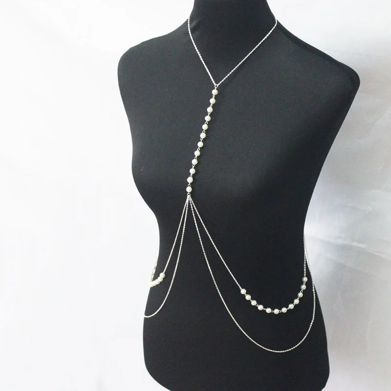 Fashion Pearl Multi-layer Body Chain Waist Chain Sexy Bikini Accessory For Women Jewelry Korean Simple Chest chain New 2023