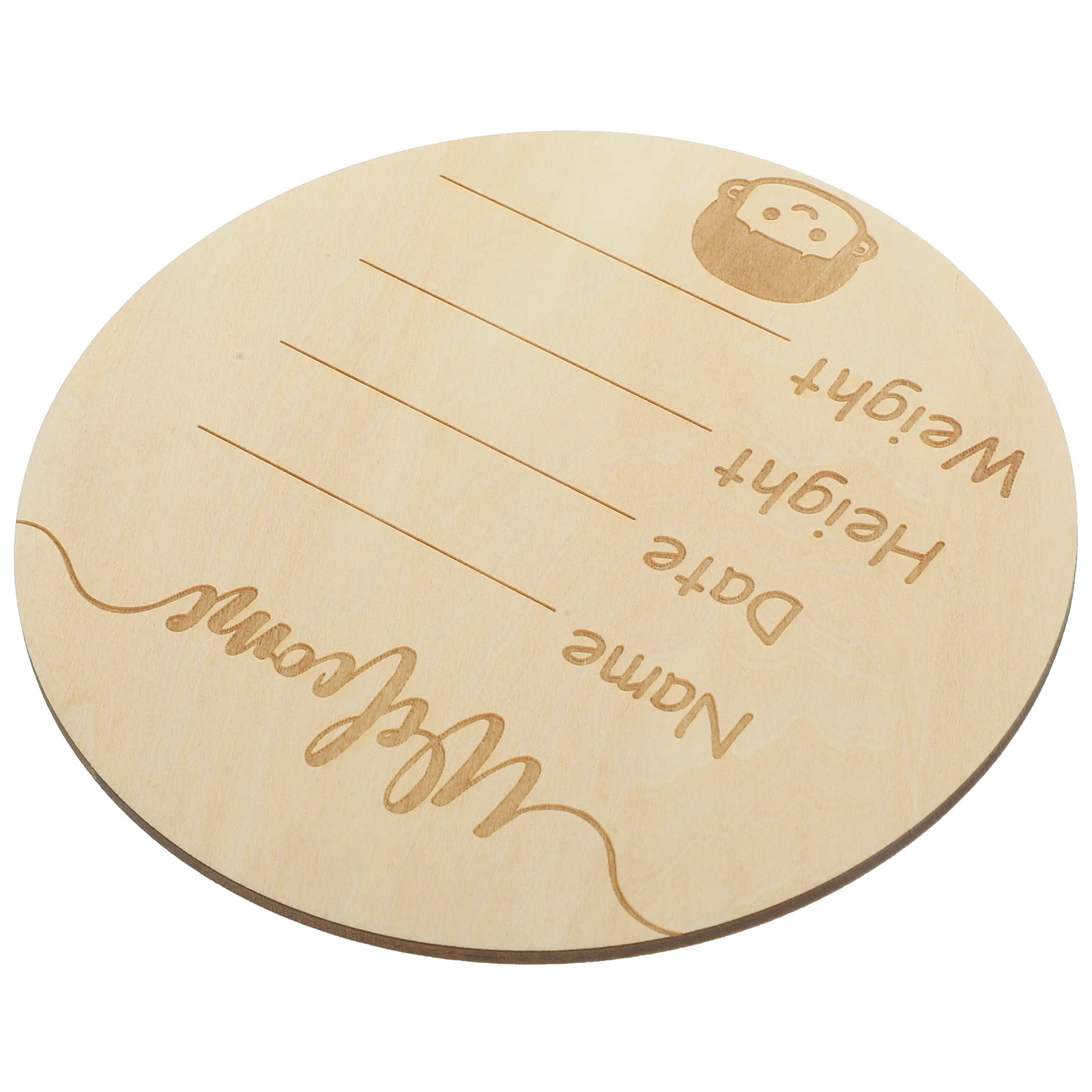 

Baby Arrival Sign Round Wood Birth Announcement Basswood Plywood Newborn Name Signs Handmade Environmental Paint
