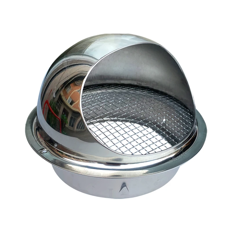 The exhaust pipe of the range hood is equipped with a wind and rain proof cap, and the outer wall is equipped with