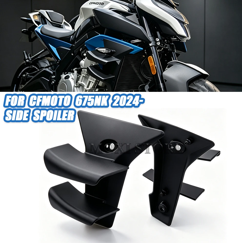 For CFMOTO 675NK Parts Side spoiler Lower spoiler Wing Downforce Winglet For CFMOTO 675NK Flank Side Spoiler 2024-2026