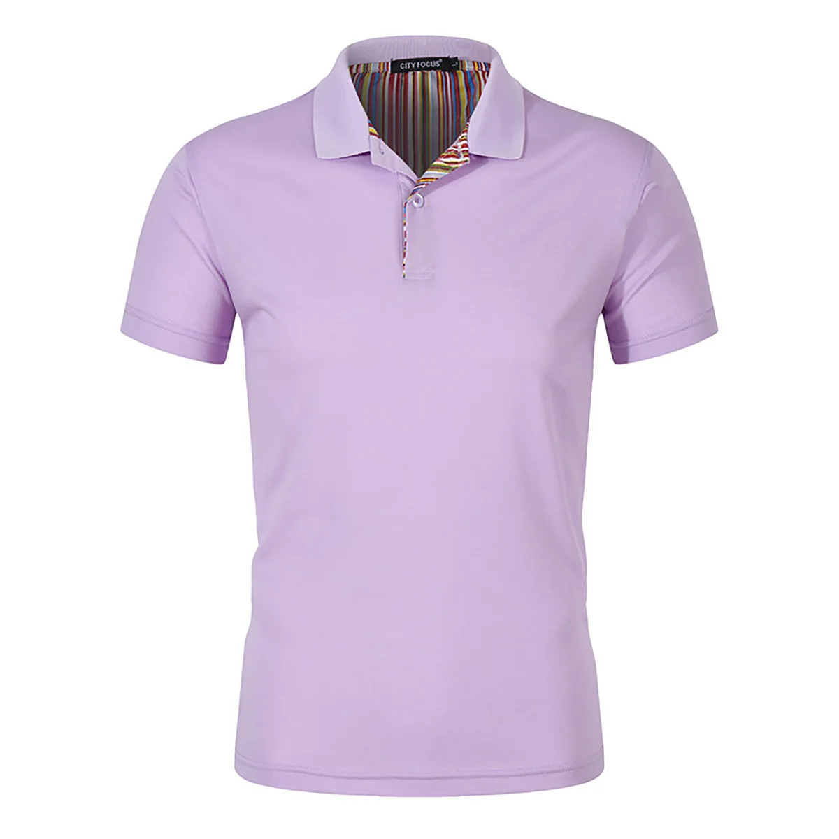 Polo shirt Men's Short Sleeved Top Rainbow Back Collar Team Uniform Customized Black White  Other Colors to Choose From