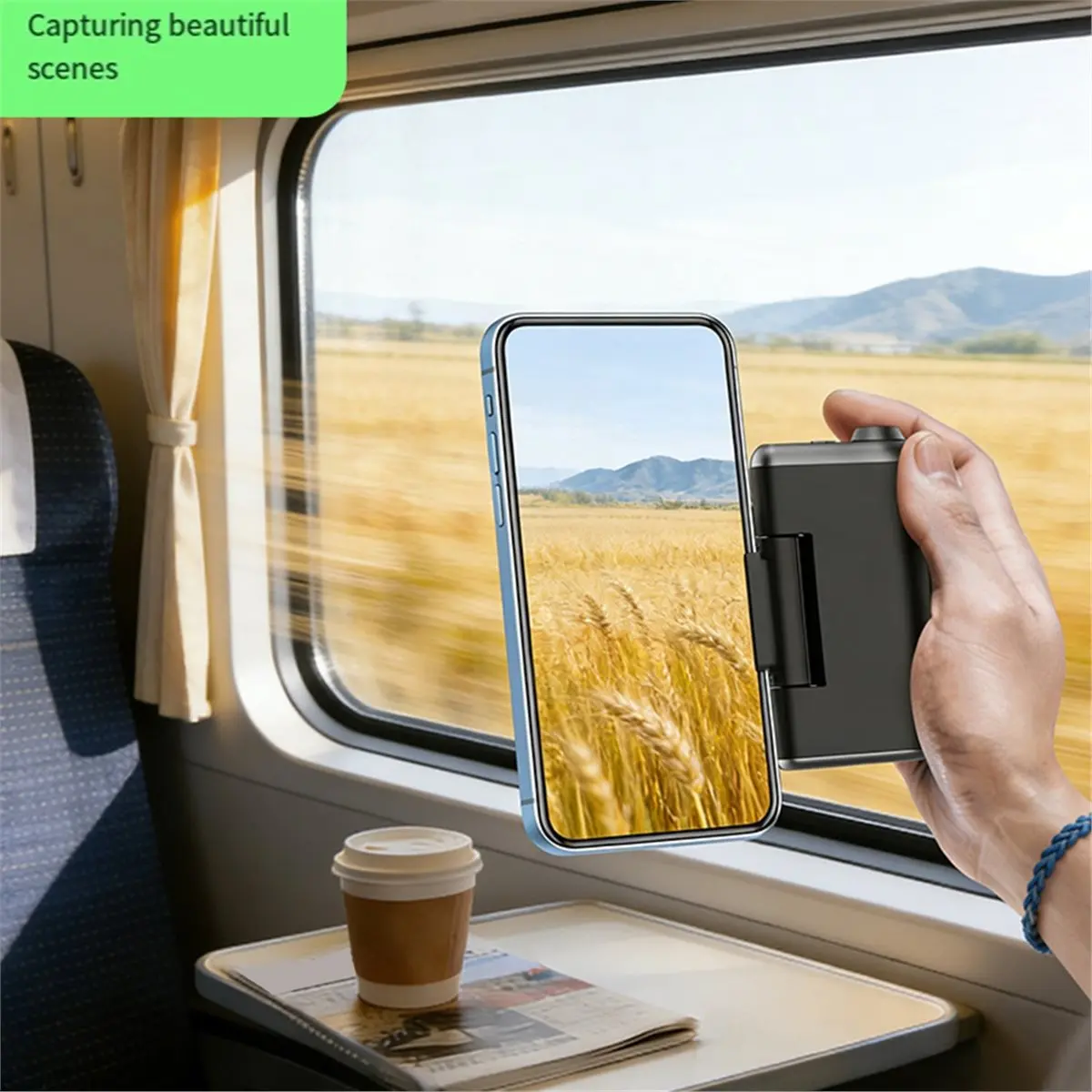 N86R Magnetic Smartphone Handle Grip with Detachable Bluetooth Remote for Fill Light Anti-Shake Selfie Handle