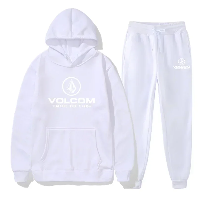 2025 Conjunto de ropa deportiva clásica de otoño e invierno para hombre, conjunto de sudadera con capucha y pantalones de chándal para hombre, cálido informal de otoño e invierno