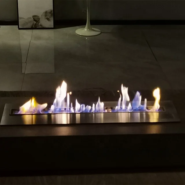 Automatic Ethanol Fireplace, 70cm Stainless Steel Indoor Fireplace Insert, Smart Remote Control, Tuya App, Modern Villa Heater view 2