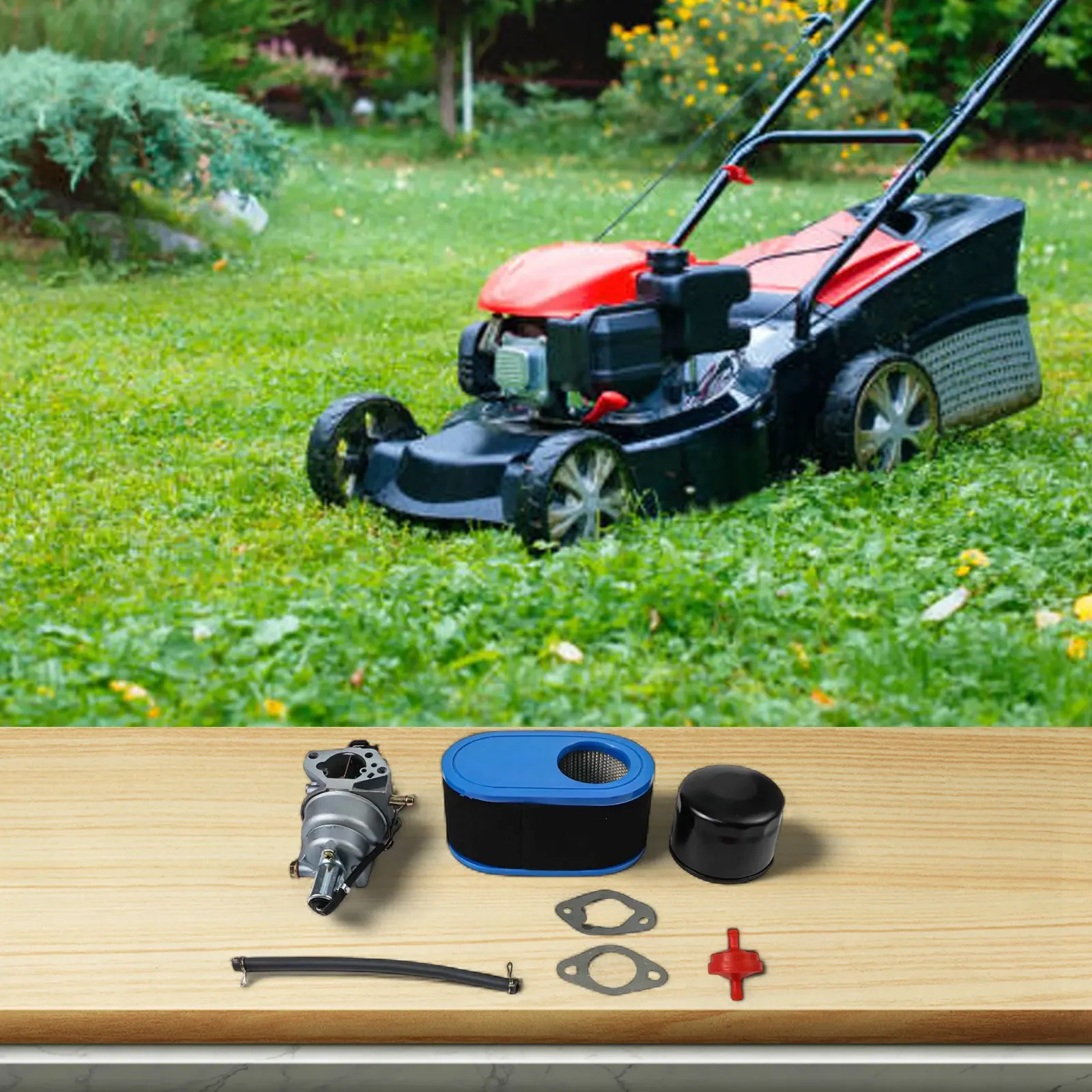 All in One Carburetor Kit for Craftsman Lawn Tractors Comes with Oil Air and Fuel Filters for Easy Maintenance