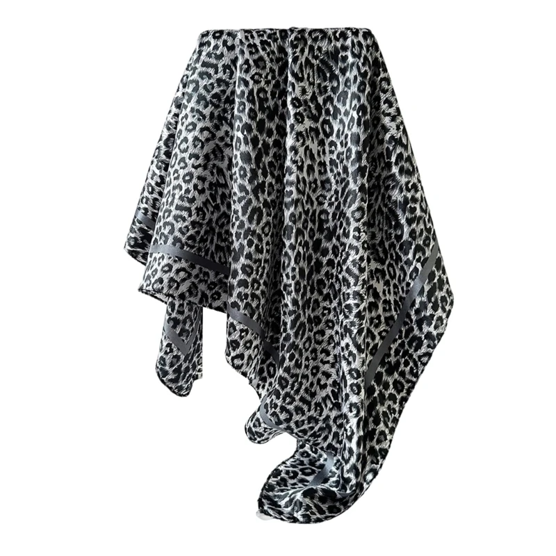 Unique Multiuse Satined Leopard Scarf Square Headwrap For Women Casual Formal Occasion