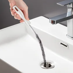 Pipe Unclogging Brush Bathroom Accessories D/bathroom Shower Tub Drain Hair Catcher Long Cleaner Cleaning Sewer Pipes Household