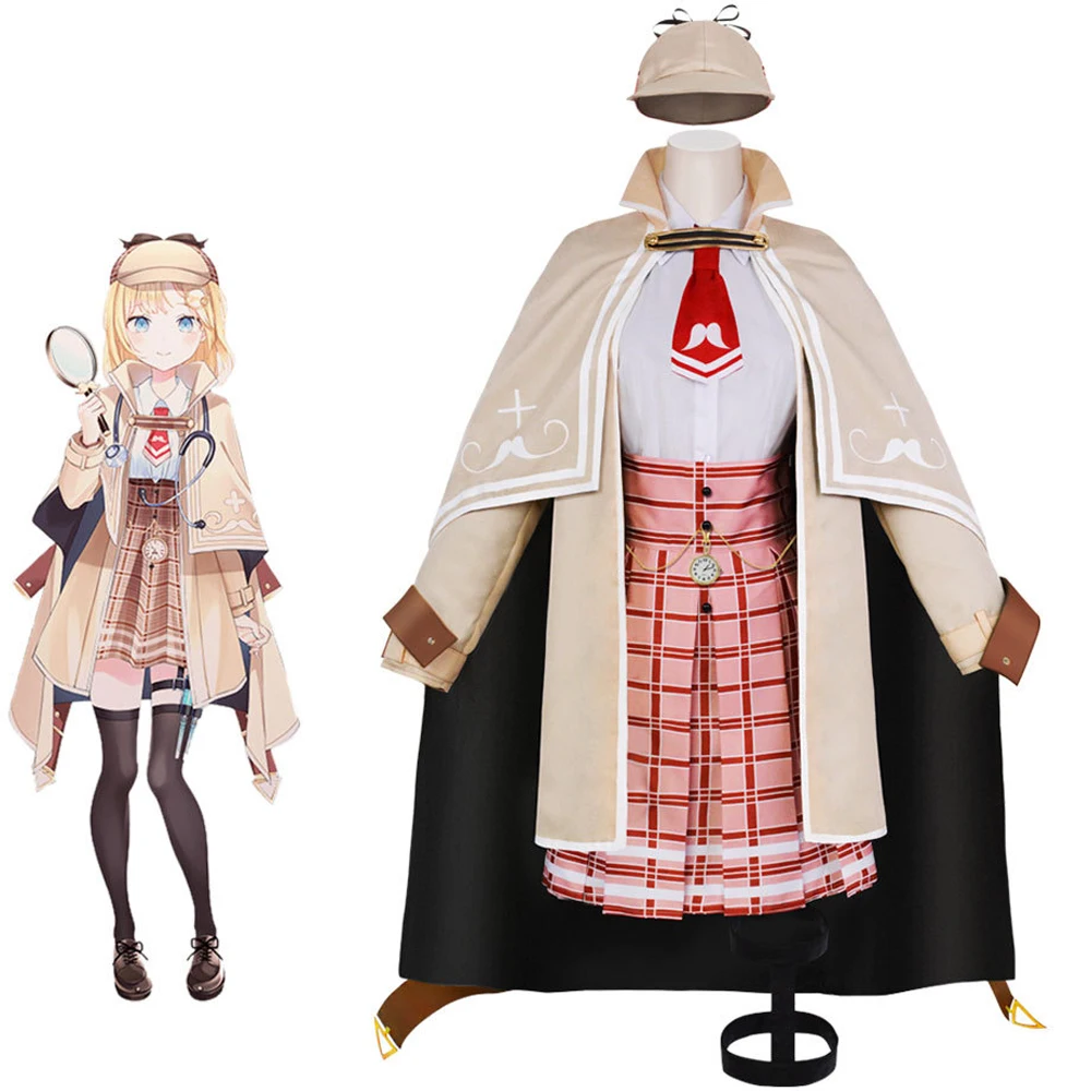 Anime VTuber Watson Amelia Cosplay Costume Hololive Women Cloak Skirt Shirt Suit Kawaii Lolita JK Uniform Outfit Halloween