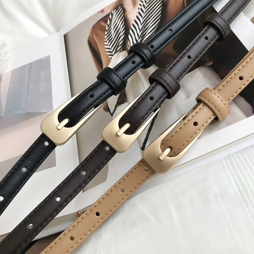 

Винтажный студенческий ремень, женский пояс, простой универсальный декоративный тонкий кожаный ремень для женщин, дикий комбинезон