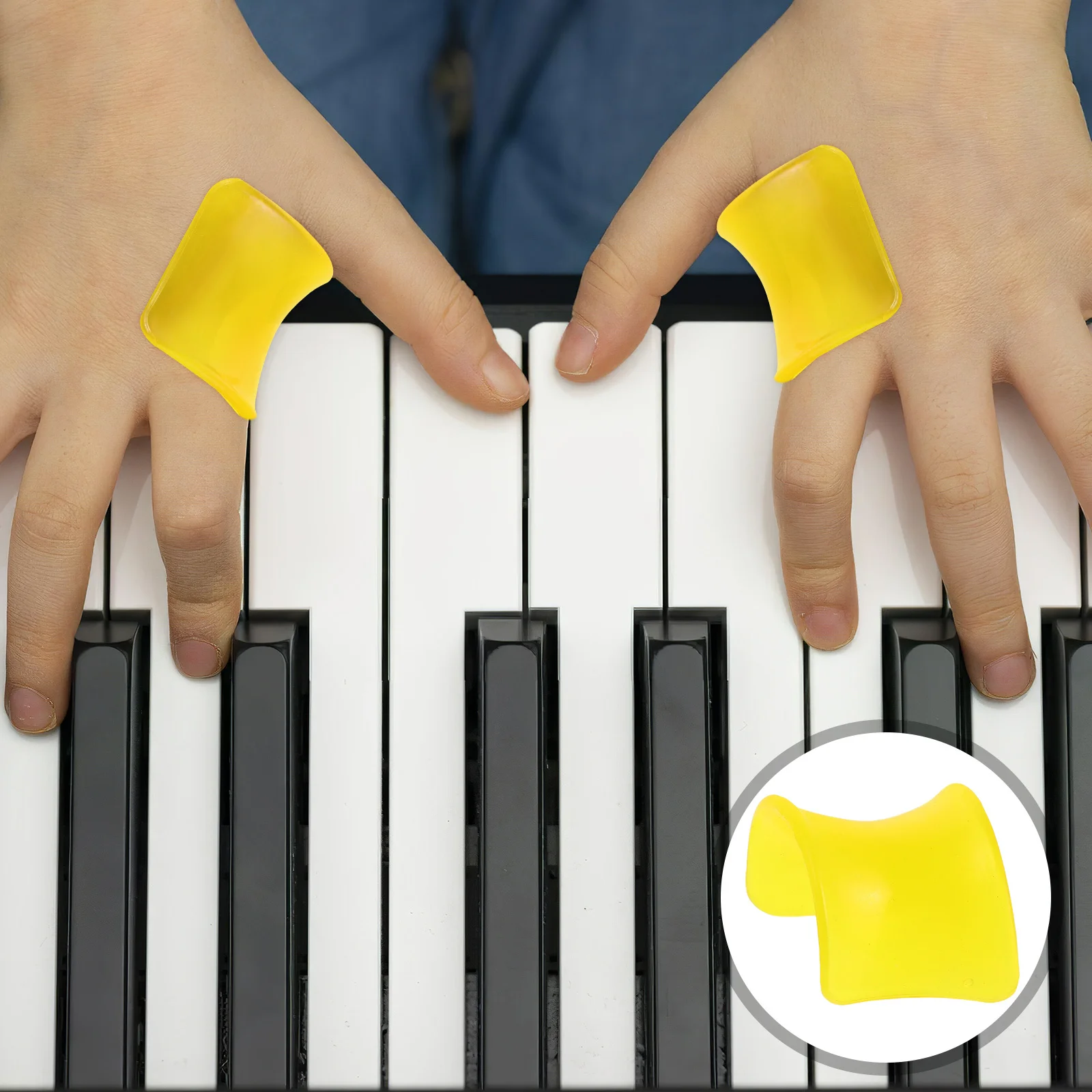 

1Pair Hand Posture Corrector Light Yellow Large Size Kids Piano Guzheng Finger Trainer Beginner Training Device for Practice