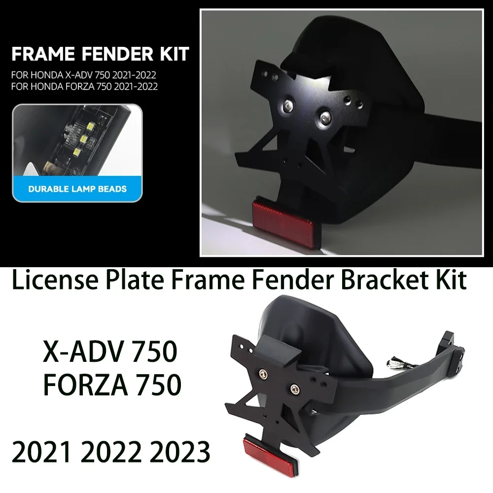 Motorcycle License Plate Holder Bracket Fender Kit For Honda X-ADV 750 FORZA 750 2021 2022 2023 Fenders