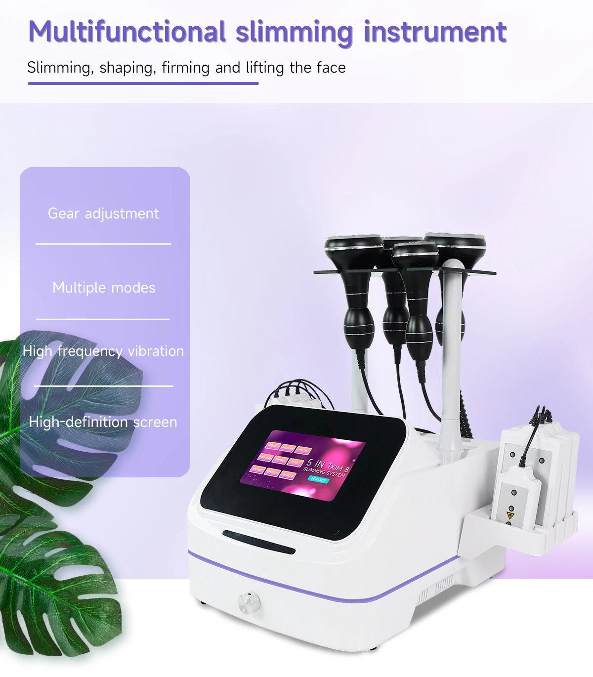 5 IN 1 40K Ultrasonic Cavitation Vacuum Radio Frequency RF Fat Cavitation Slimming Machine Lipo Laser Skin Care Beauty Machine - view 5