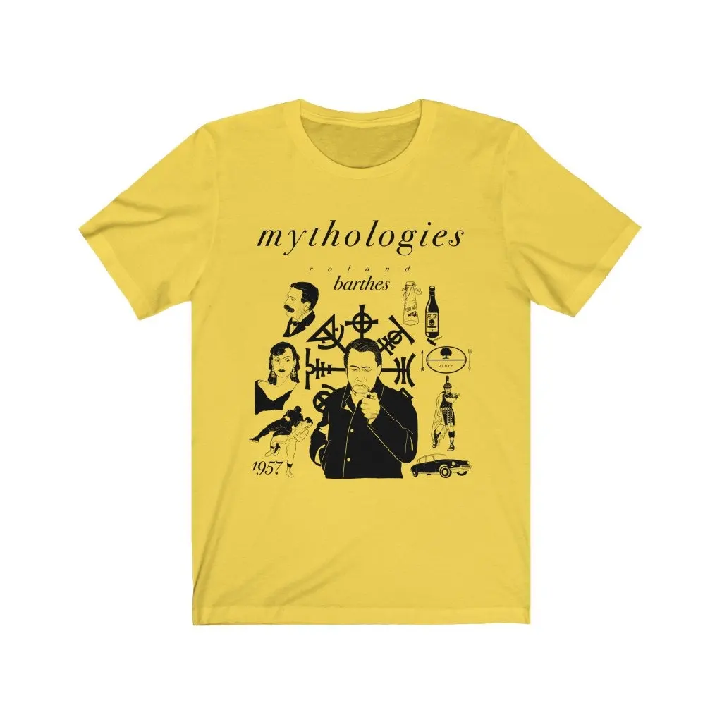 Roland Barthes Mythologies Philosophy Semiology Ferdinand de Saussure Structuralism French McLuhan Critical Theory T shirt