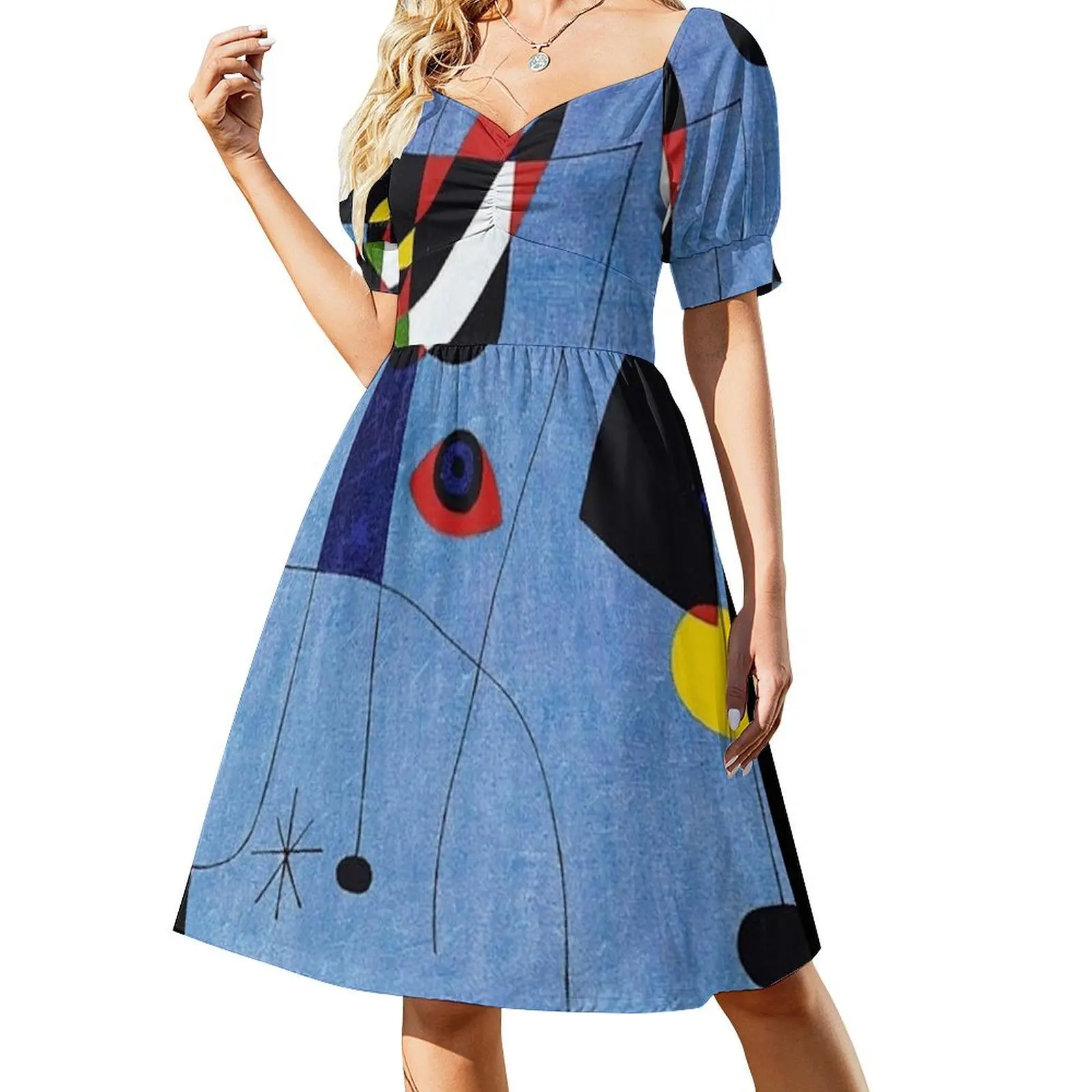 

Joan Miro Blue Painting 2 Short Sleeved Dress women's clothing korea stylish dress summer 2025 women Dress