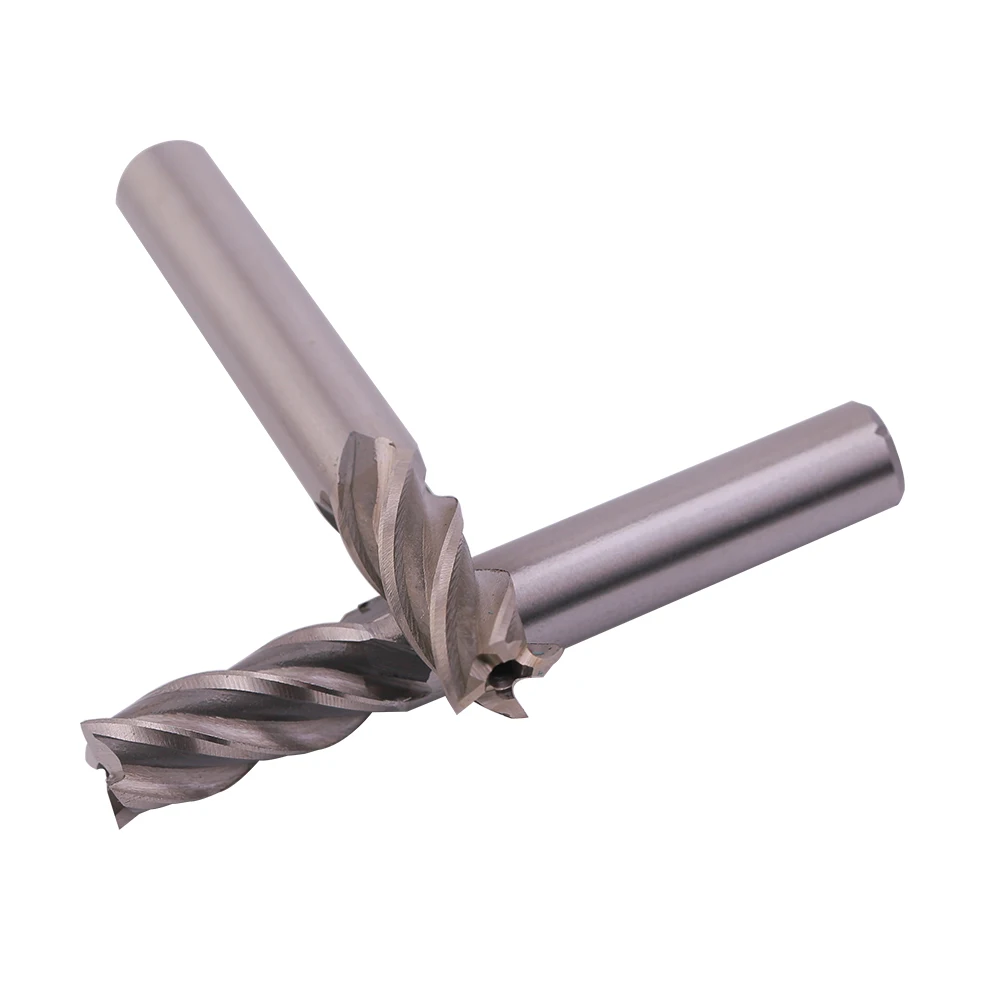 HSS Milling Cutter 4 Flute End Mill 10PCS Set 2-12mm for CNC Machine Milling Tools Router Bit Metal Cutter Aluminum Milling Bit