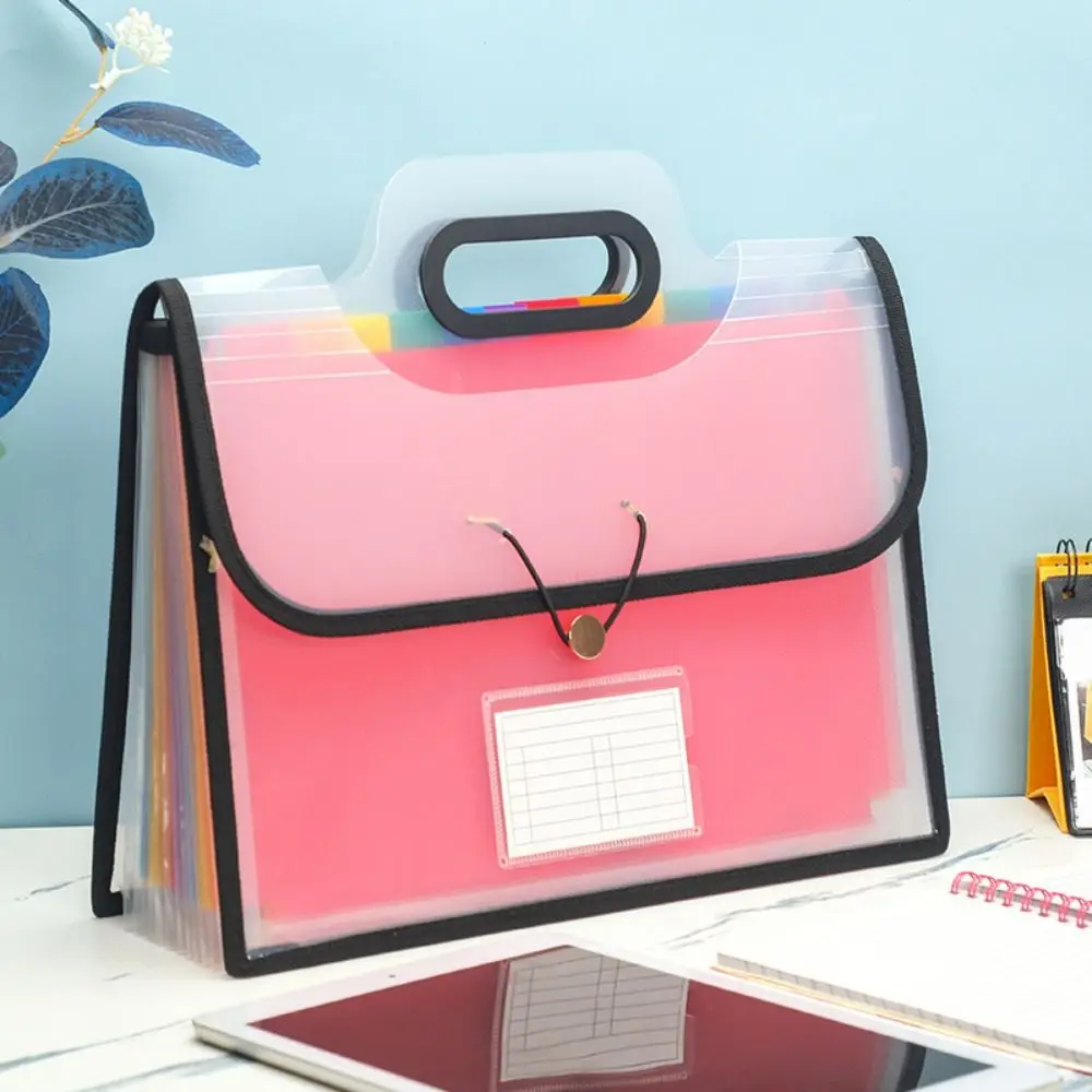 13 Pockets File Organizer Portable Colorful Tabs Expanding File Folders Large Capacity Monthly Bill Receipt Organizer