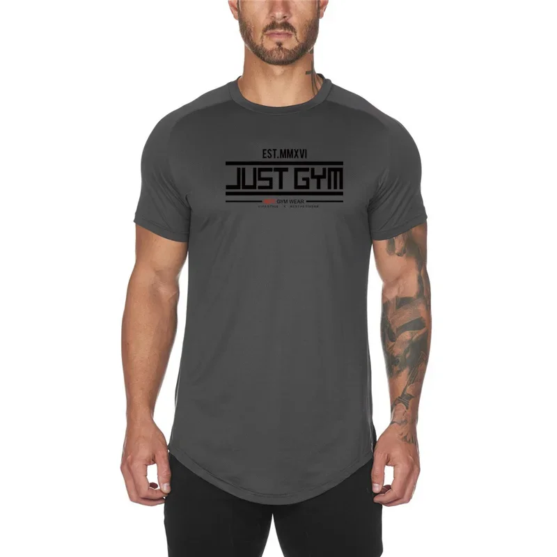 Camicie da corsa slim fit da uomo ad asciugatura rapida T-shirt estive traspiranti a maniche corte in rete Allenamento in palestra Bodybuilding Abbigliamento fitness