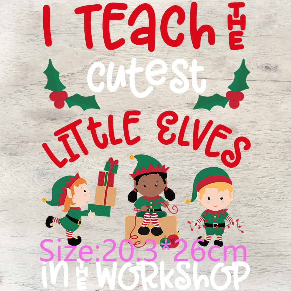 Iron-on Heat Transfers Love to teach Santa's Favorite Teacher Elf Coffee I Teach Smart Cookies Ready to Press Transfers viking