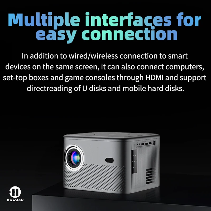 Hasatek Full HD 1080P 2000 ANSI MINI Portable Projector Android Theater Wifi HDMI USB Bluetooth LED  Home Cinema  Wireless Movie