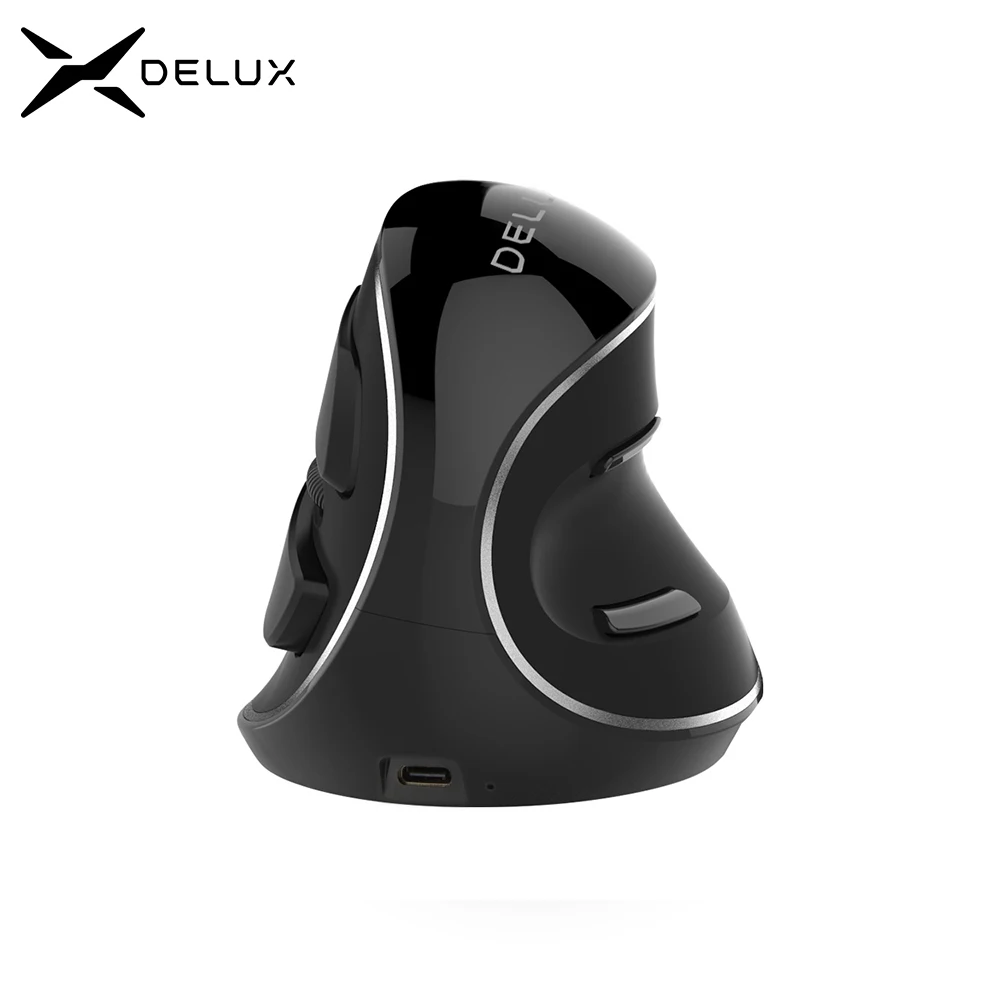 Delux M618PD Wireless+ BT Ergonomic Vertical Rechargeable Mouse 4000DPI 6 Buttons Removable Palm Rest For PC Computer Laptop