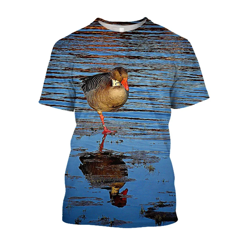 Summer Fashion Hunting Camo Bird graphic t shirts For Men New Outdoors Personality Printed Round Neck Short Sleeve Oversized Top