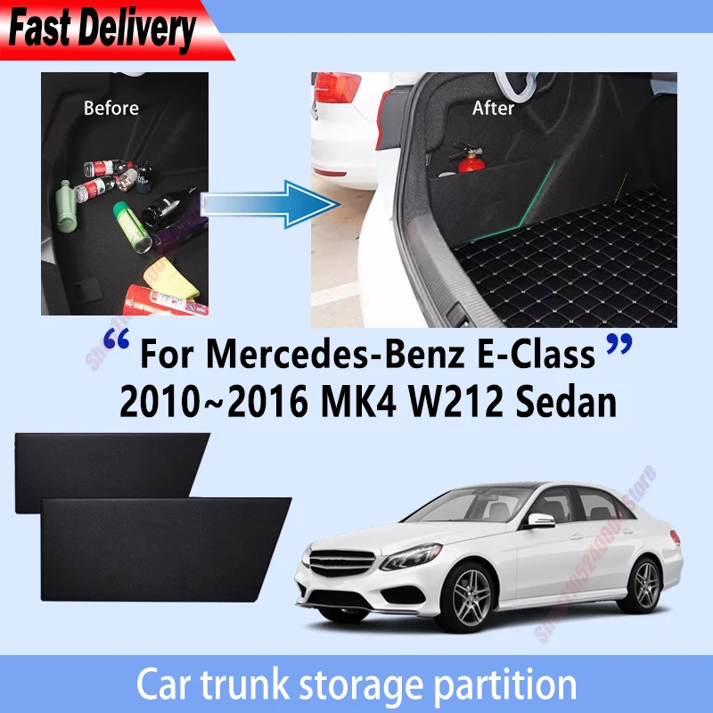 For 2010~2016 Mercedes-Benz E-Class Sedan W212 Trunk Storage Partition Multifunction Storage Auto Interior Parts