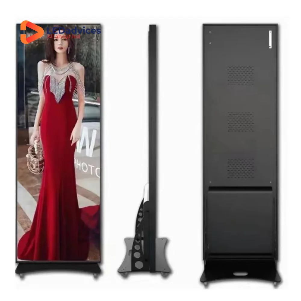 Indoor Poster LED Screen Full Color Video LED Display Stand Poster LED Screen Mirror LED Screen P1.8 P2.5 P4 High Refreshrate