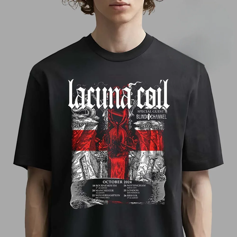 Lacuna Coil with Special Guest Cotton T-shirt Unisex Men Women Fan Essentials Short Sleeve Tops Fashion Brand Summer Casual Tee