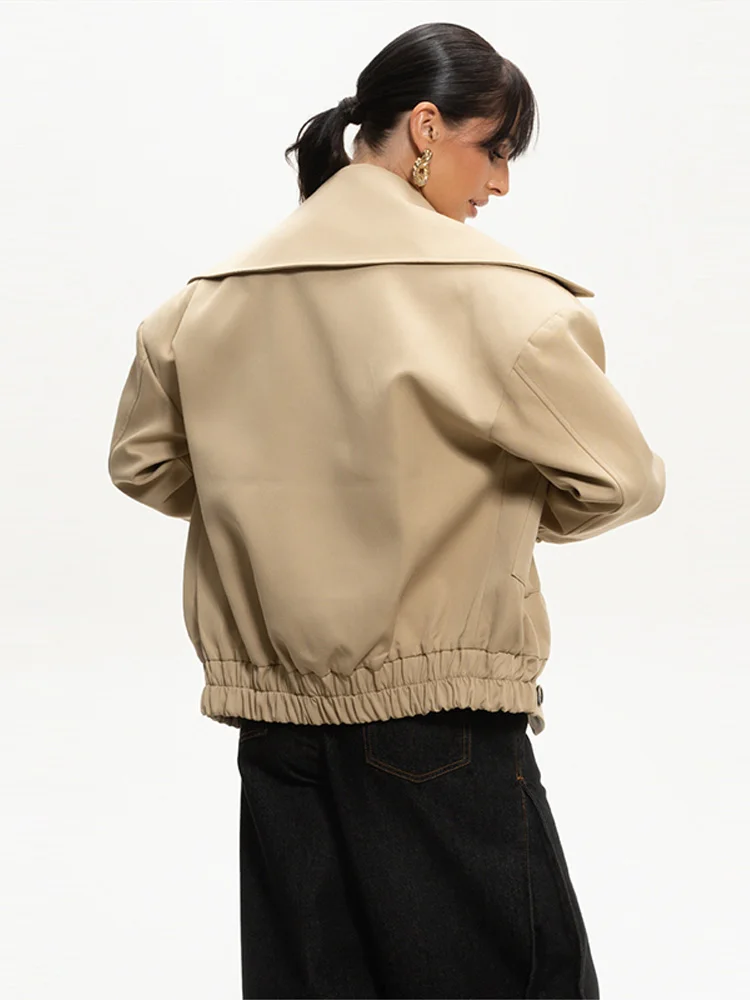 

Шикарная куртка на одной пуговице с большими лацканами, женская элегантная куртка в стиле ретро с подкладкой на плечах, короткие куртки, женская осень 202, повседневная свободная уличная одежда