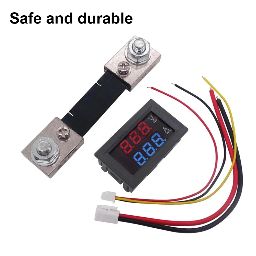 DC0-100V 10A 50A 100A Voltmeter Ammeter Red Blue LED Amp Dual Digital Voltage Current Meter Tester Motorcycle Car Accessories - view 4