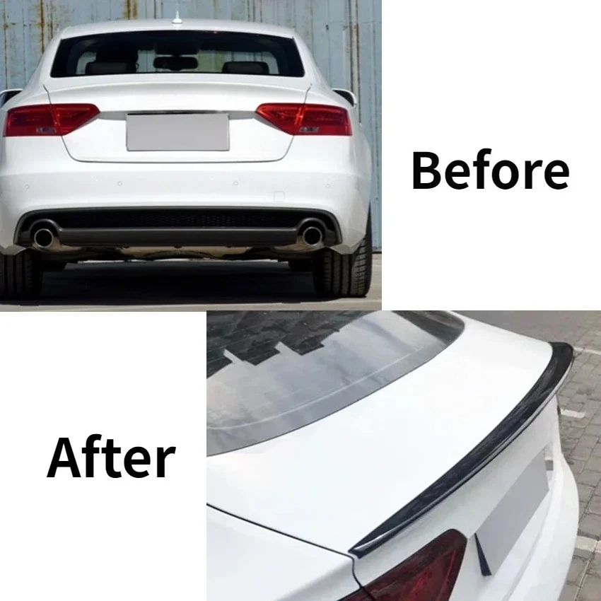 Rear Trunk Spoiler for Audi A5 4-Doors S5 Style 2009-2016 Carbon Fiber Look Car Rear Roof Splitter Tail Wing Tuning Accessories
