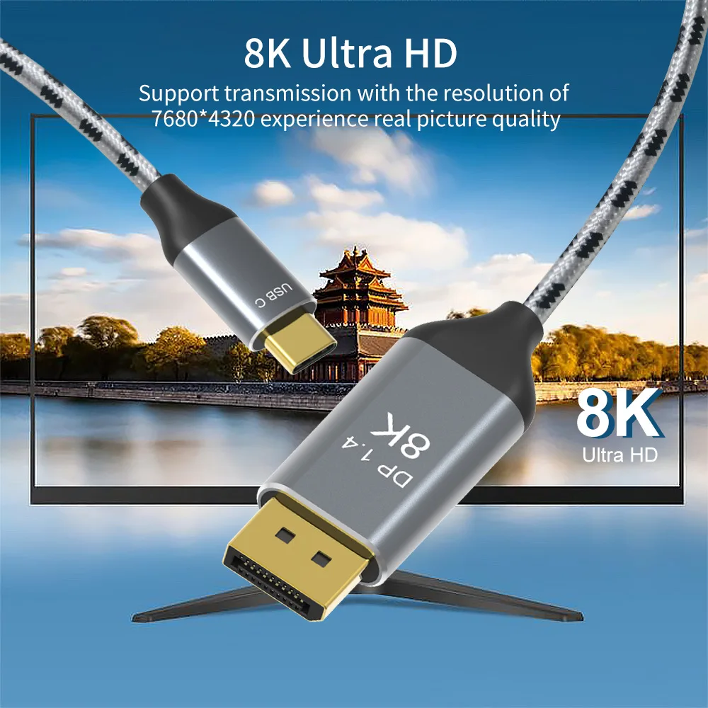 

Видеокабель Type-C — DisplayPort 1.4 8K@60 Гц Ultra-HD — USB3.1, совместимый с высокоскоростной передачей ноутбука