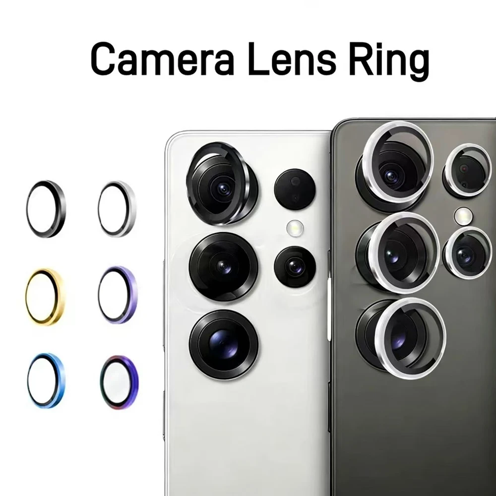 Aluminum Alloy Camera Glass Case For Samsung Galaxy S25 Ultra 3D Metal Ring Yij Lens Protector S24 FE S 25 Plus S24Ultra