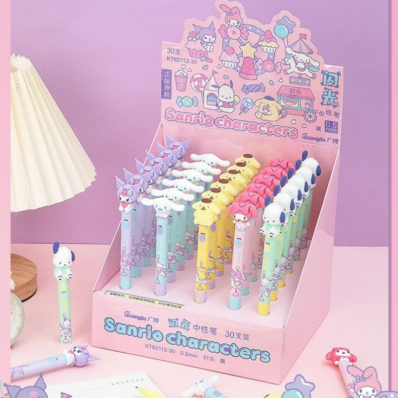

15pcs/lot Sanrio Kuromi Melody Cinnamoroll Gel Pen Cute 0.5mm Blue Ink Signature Pens Stationery Gift School Writing Supplies