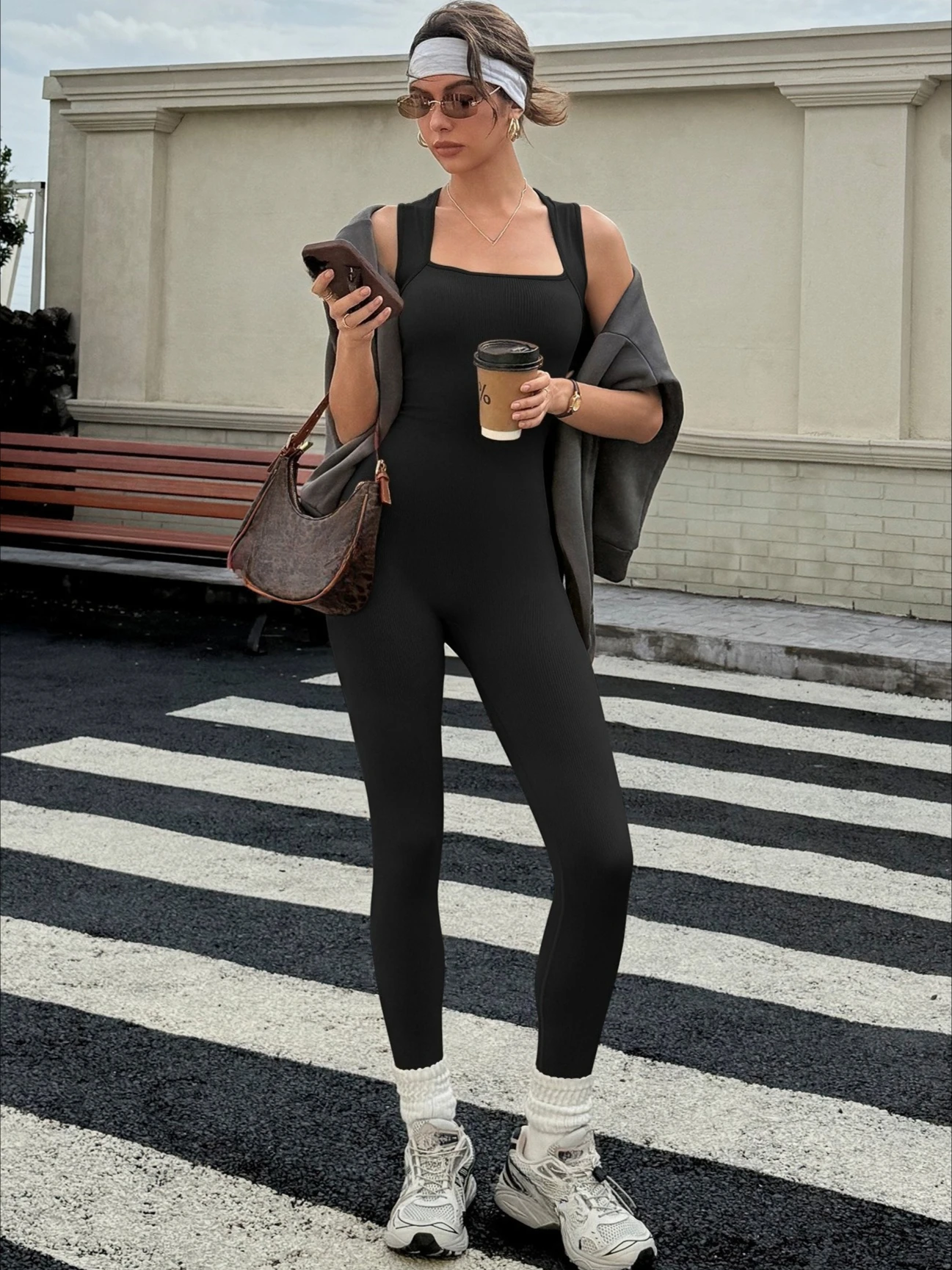 

Women Sleeveless Yoga Jumpsuits Sexy Ribbed Sports Overalls Female One Piece Tracksuit Gym Fitness Running Bodysuit Streetwear