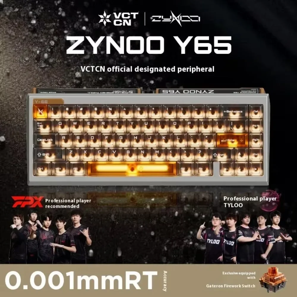 Lynoo y65 interruptor magnético teclado com fio jogos liga de alumínio 8k rgb teclado mecânico 0.001mm rt gaxeta teclado pc gamer