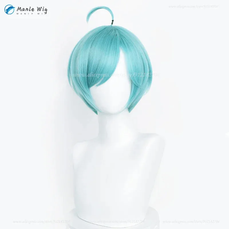 2025 เกม อีเอส คอสเพลย์ 30 ซม. วิกผมอนิเมะสีฟ้า ชินไค คานาตะ วิกผมสังเคราะห์ทนความร้อน + หมวกคลุมวิก