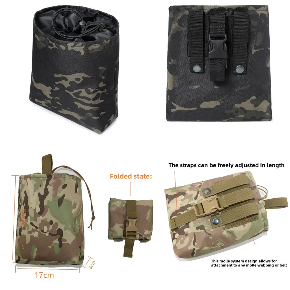 Molle Folding Dump Drop Magazine Pouch Outdoor Hiking Hunting Accessories EDC Tool Foldable Recovery Mag Holster Waist Bag
