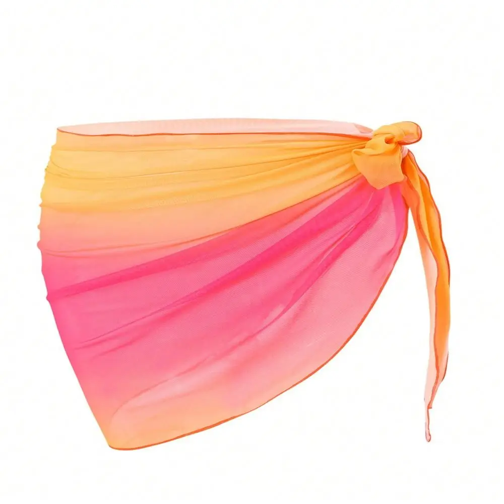 Chiffon Material Beach Dress Short Length Sheer Fabric Sarongs Breathable Quick-Dry UPF Protection Swimsuit Coverups
