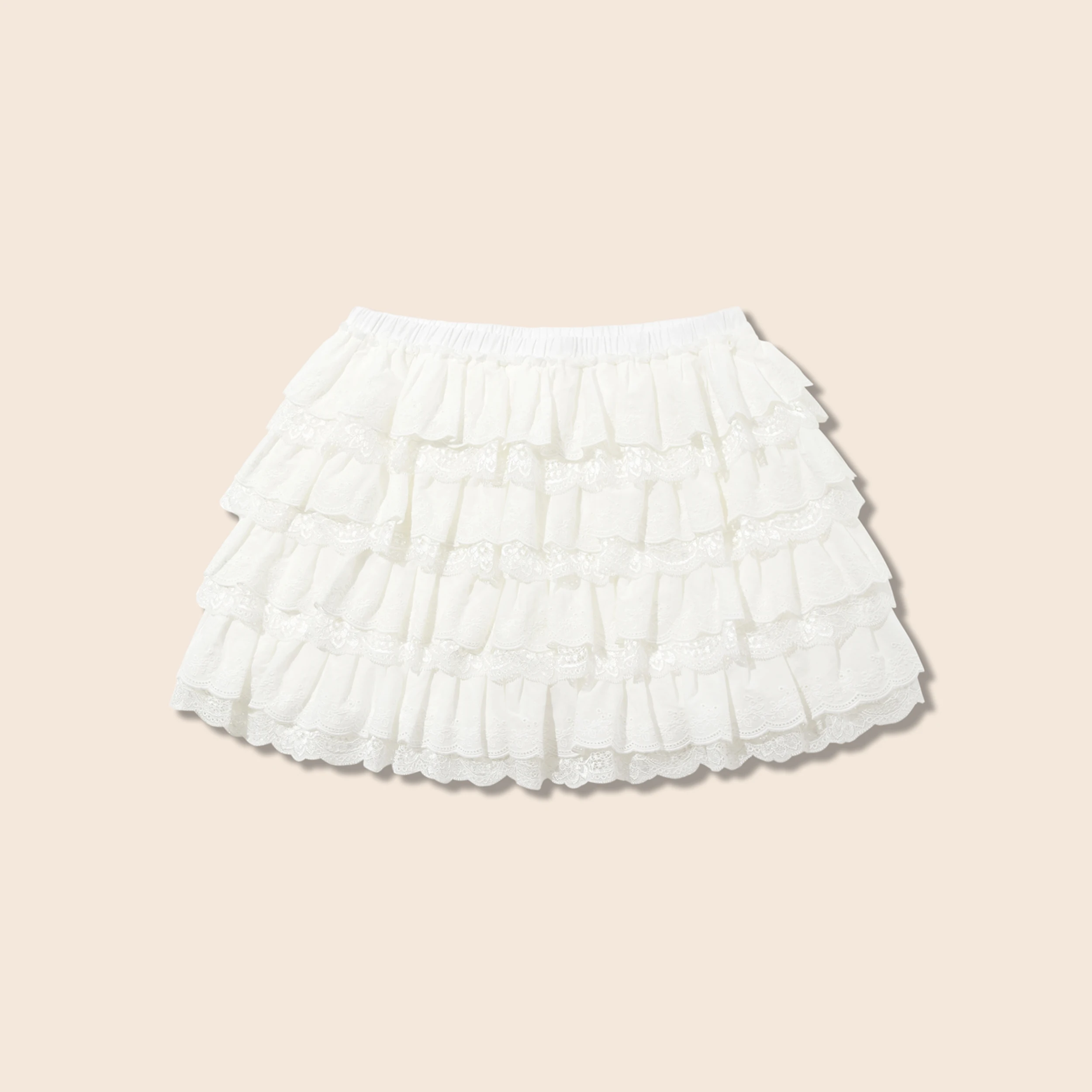 YESCCI 2026 Summer New A-Line Lace Tiered Skirt Lightweight Sweet Women's Skirt Stylish Versatile Woman Clothing S56346760