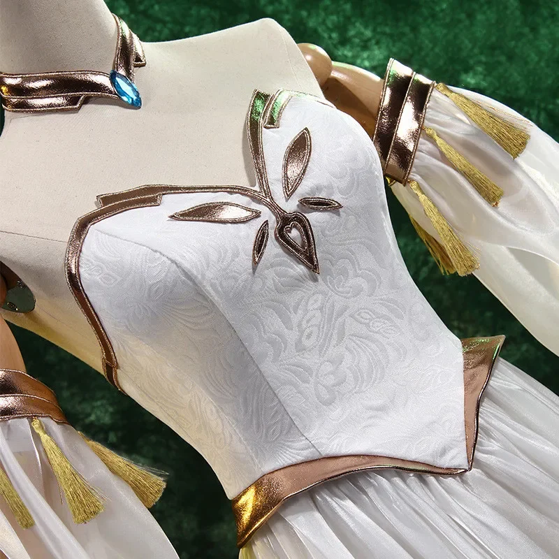 لعبة جينشين إمباكت اللورد الأكبر Rukkhadevata أزياء تنكرية فستان أنيق حلو نشاط حفلة لعب الأدوار الملابس كوسكوس