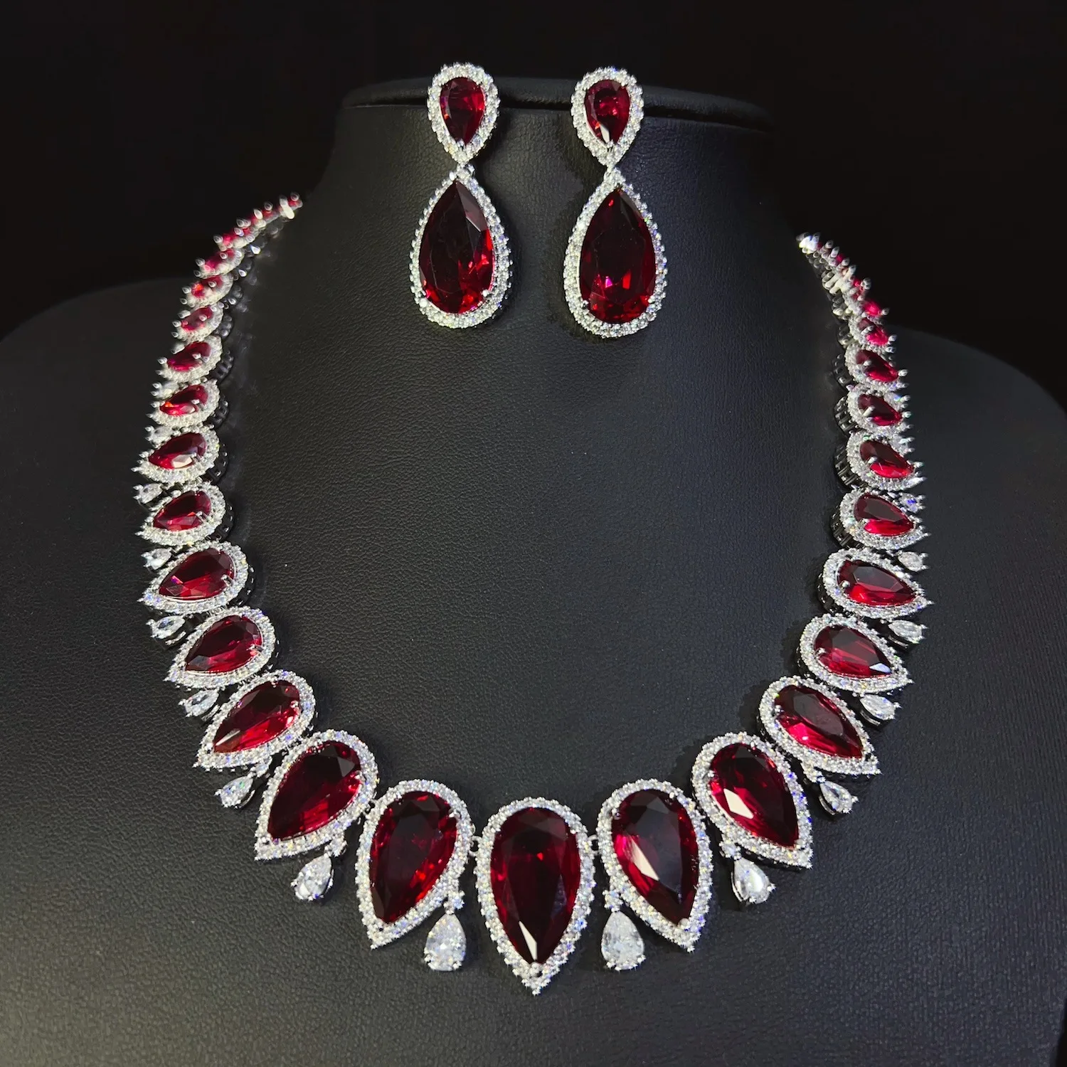 Deluxe Exaggerated New Drop Shape Necklace and Earring 3 Deluxe Exaggerated New Drop Shape Necklace and Earring
