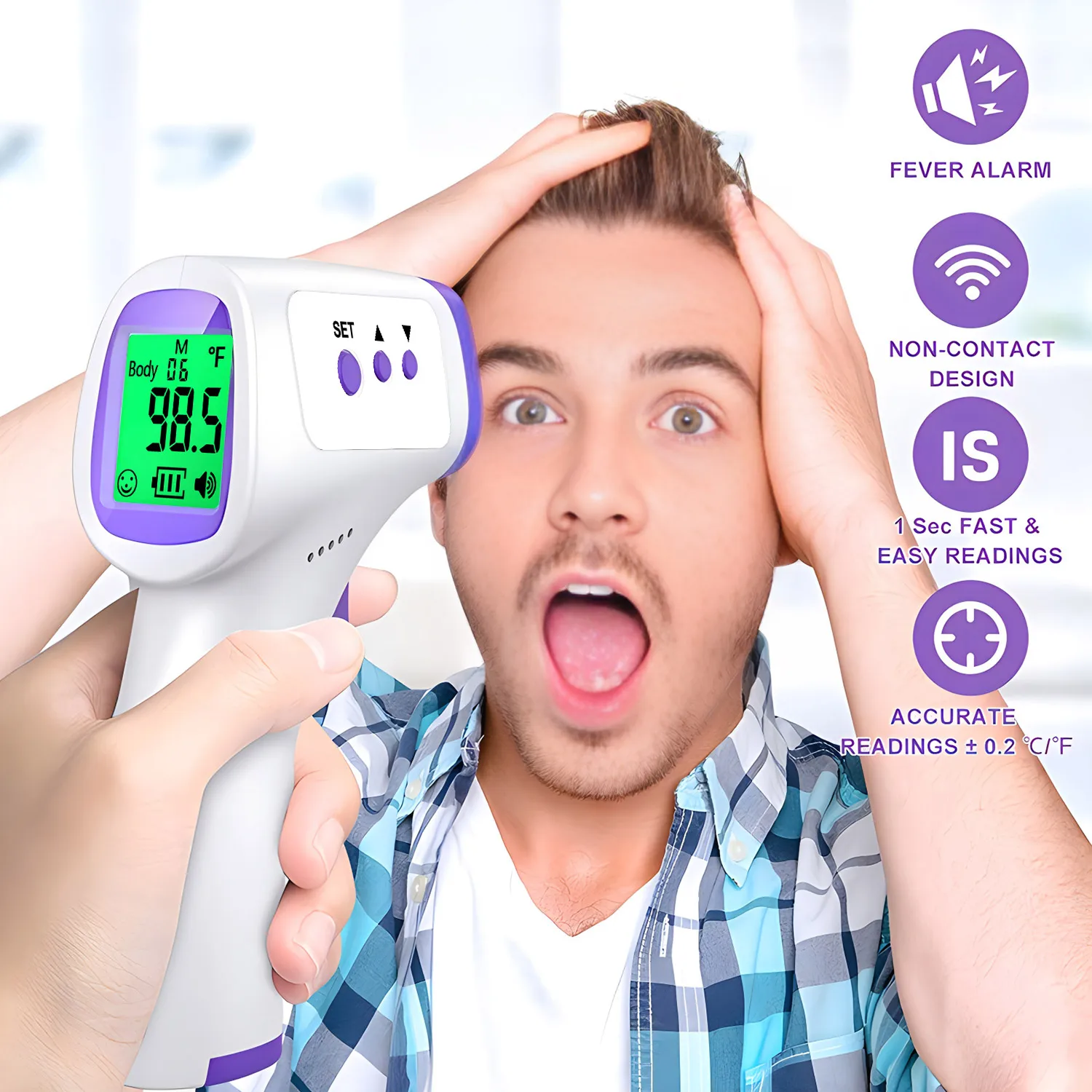 

Цифровой Бесконтактный инфракрасный термометр для измерения температуры лба, для детей и взрослых