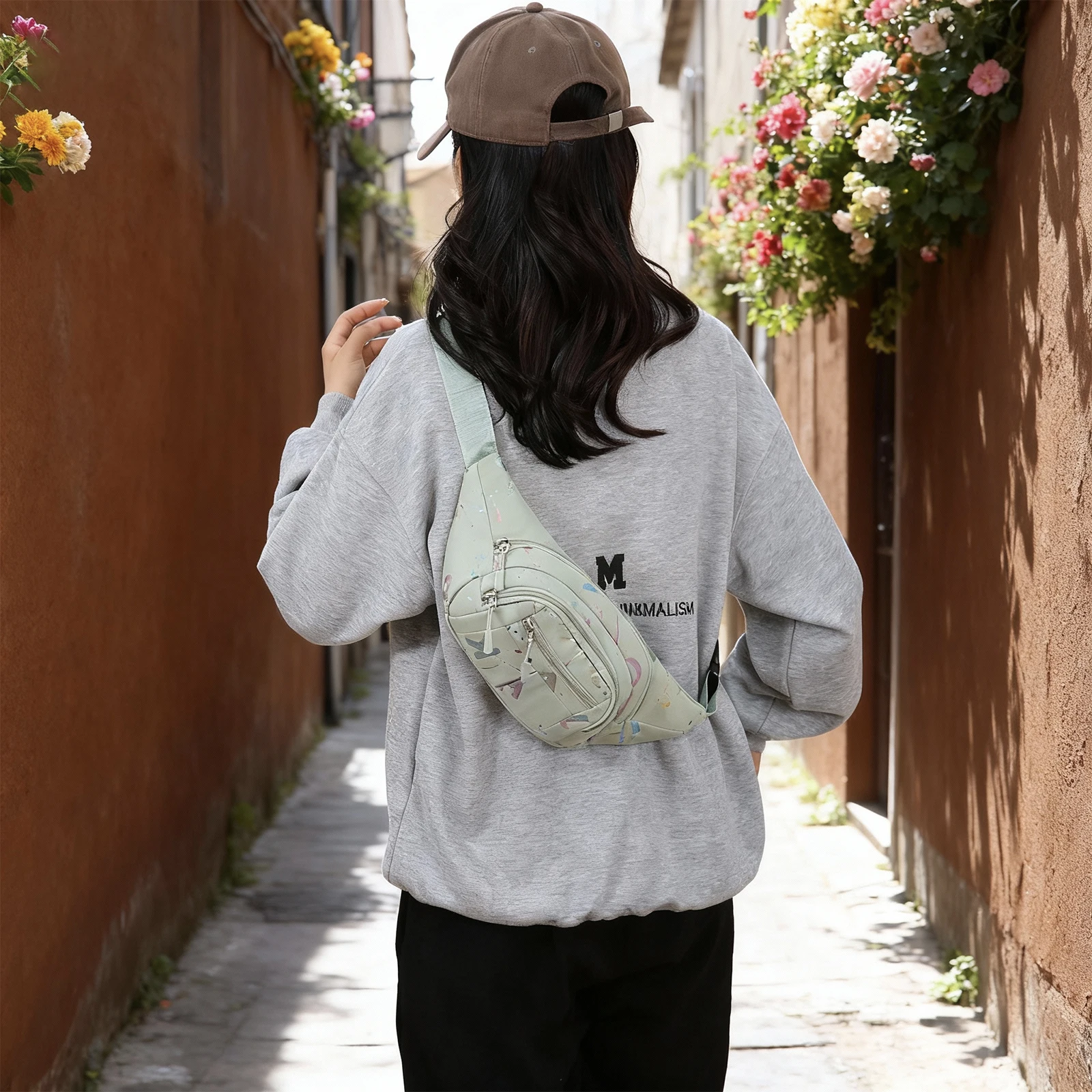 Stylish Waist Fanny Packs for Women Outdoor Waterproof Oxford Cloth Belt Bag with Extended Strap for Running Camping Hunting