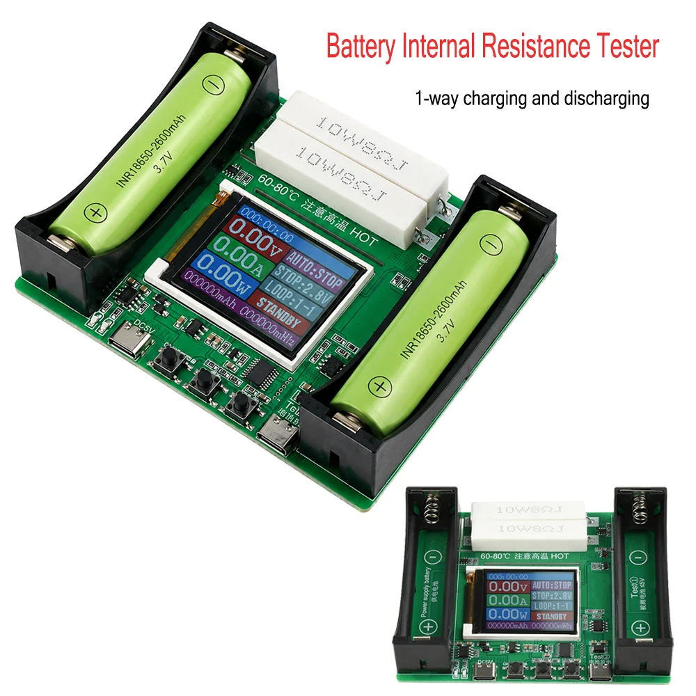 Neuer Batteriekapazitätstester MAh MWh Kapazitätsmessung Innenwiderstandsmessmodul Typ-C 18650 Batterietester Detektor