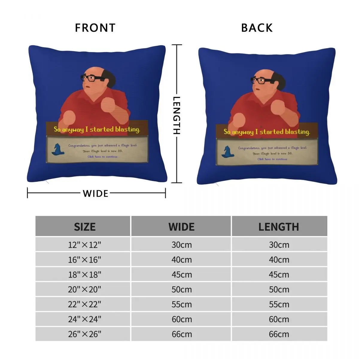 OSRS So Anyway I Started Blasting Square Pillowcase Polyester Linen Velvet Printed Zip Decor Pillow Case Room Cushion Cover