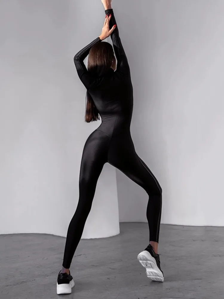 Women's Clothes Jumpsuits Long Sleeves Patchwork Strip Jumpsuits for Woman Female Long Jumpsuits Sporty Woman Sports Wind