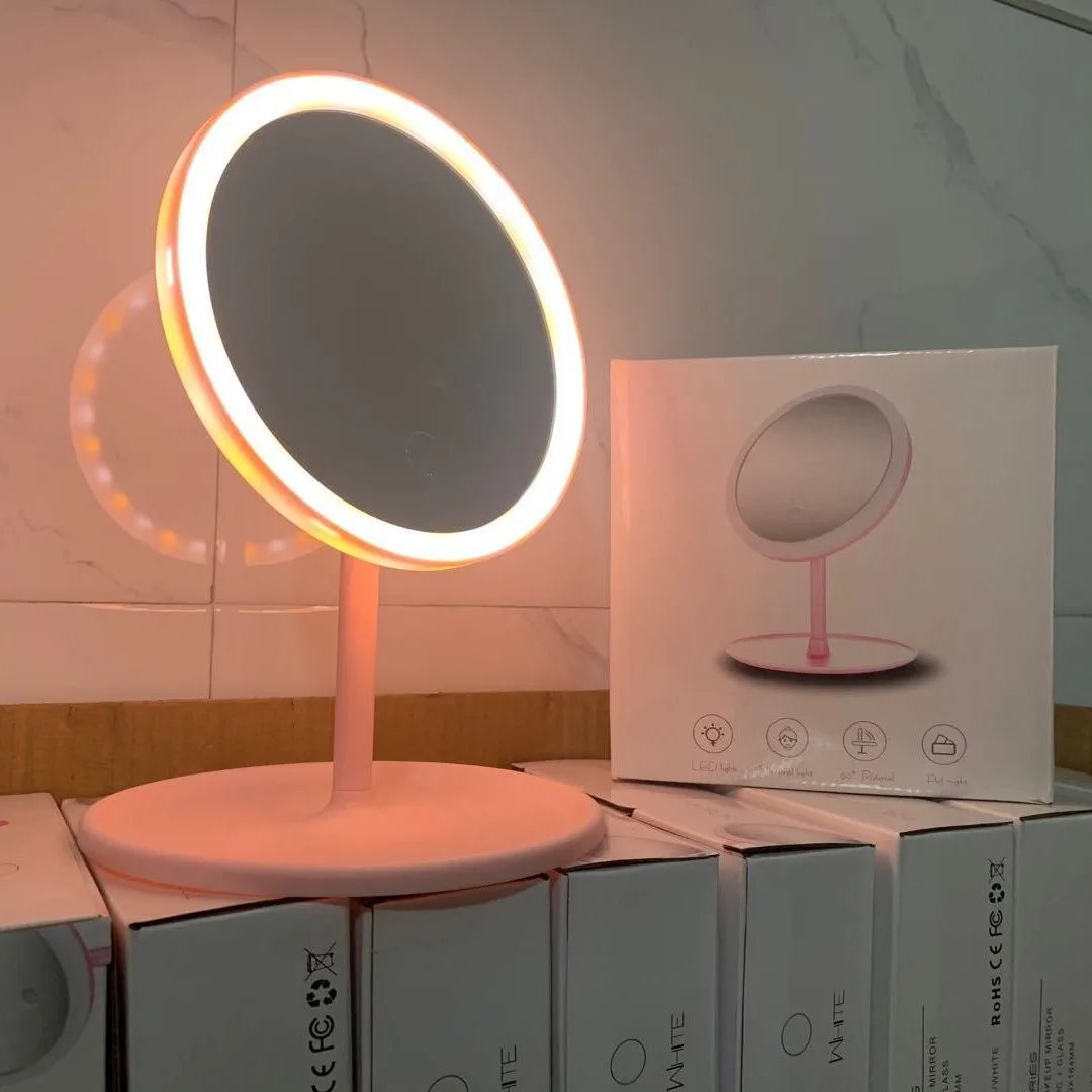 1200 mah LED Makeup Mirror 3 Color Light Adjustment Light Up at a Touch Ultra Long Endurance Tray Storage Table Vanity Mir